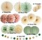 Citrus; Sage Green & Pink Party Decoration Set - Paper Pom Poms, Fans, Lanterns & Garland for Baby Shower, Bridal Shower, & Birthday; Category:Ceiling Decorations; Image:3